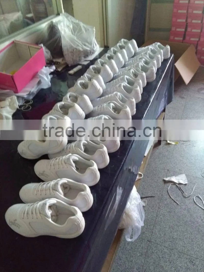Girls white cheerleading dancing shoes pure colored cheer shoes performance Sport dance Shoes