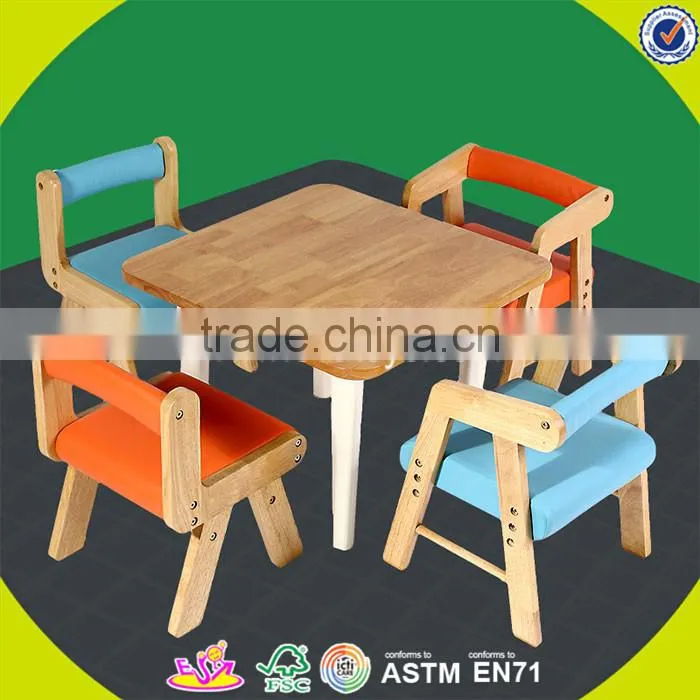 Wholesale beautiful wooden table and 4 chairs,household kids wooden table and 4 chairs,top sale table and 4 chairs W08G141