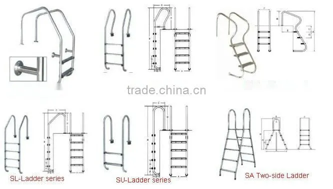 Factory supply Stainless steel 2 steps spa ladder