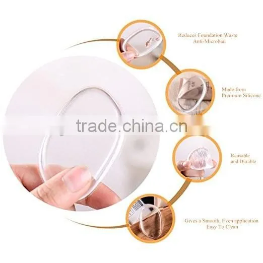 2017 Wholesale round clear silicone makeup sponge