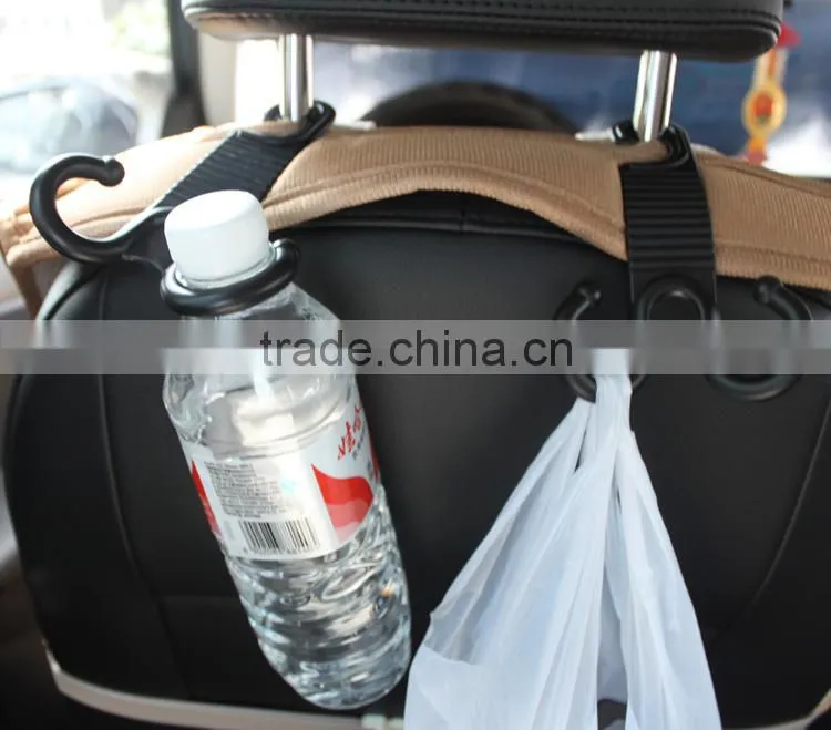 2PCS double end Car Interior Headrest Bottle & Shopping Bags Hooks