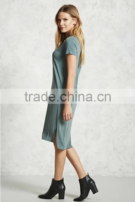 Midi Dresses 2017 Women Summer Sexy Scoop Neck T-Shirt Midi Dress HSd9208