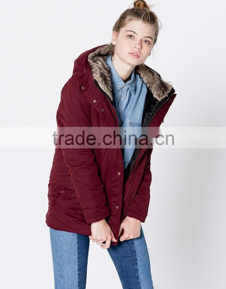 Custom warm fur-collar jacket winter coat skiing jacket Women parka jacket