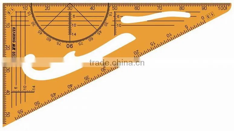 Kearing Fan-Shape Metal Scale Ruler Including 5 Pieces Strainght Rulers For Engineer#8500-5