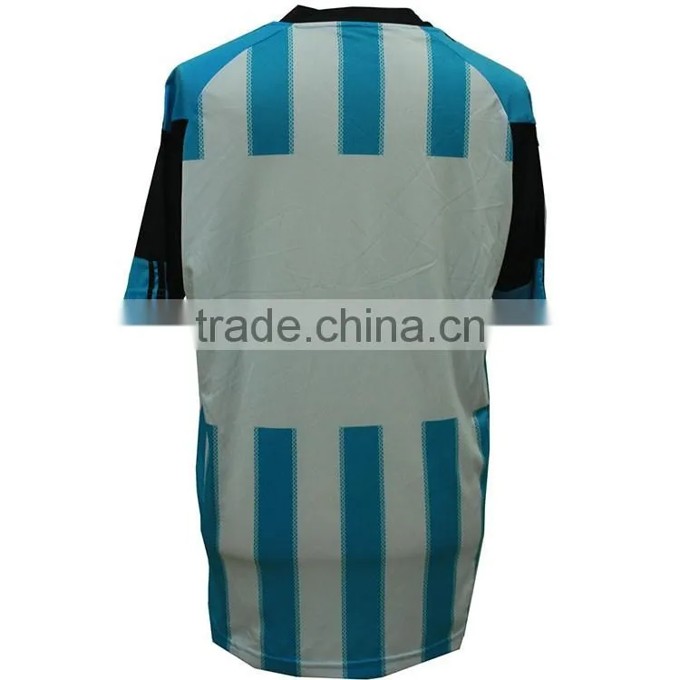high-quality classic blue and white soccer uniforms