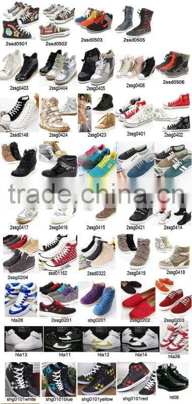 Various girls casual sneakers athletic fashion wedge flat mix