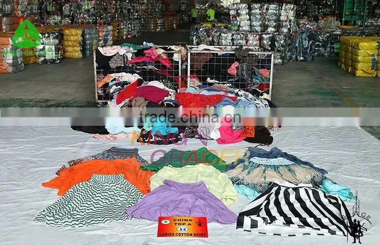 Bales Of Mixed Ladies Cotton Skirt High Quality Canada style Used Clothing Ontario style