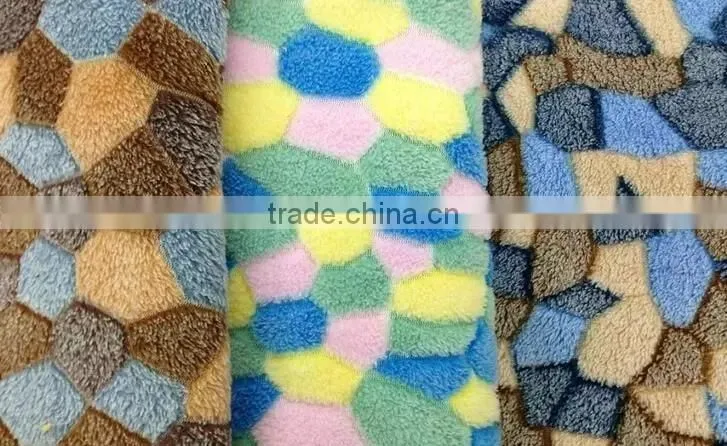 printed jacquard coral fleece fabric