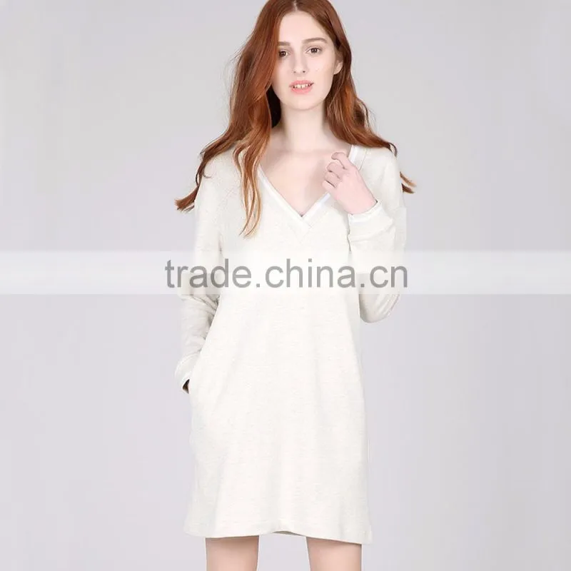 long sleeve casual summer women dress cotton
