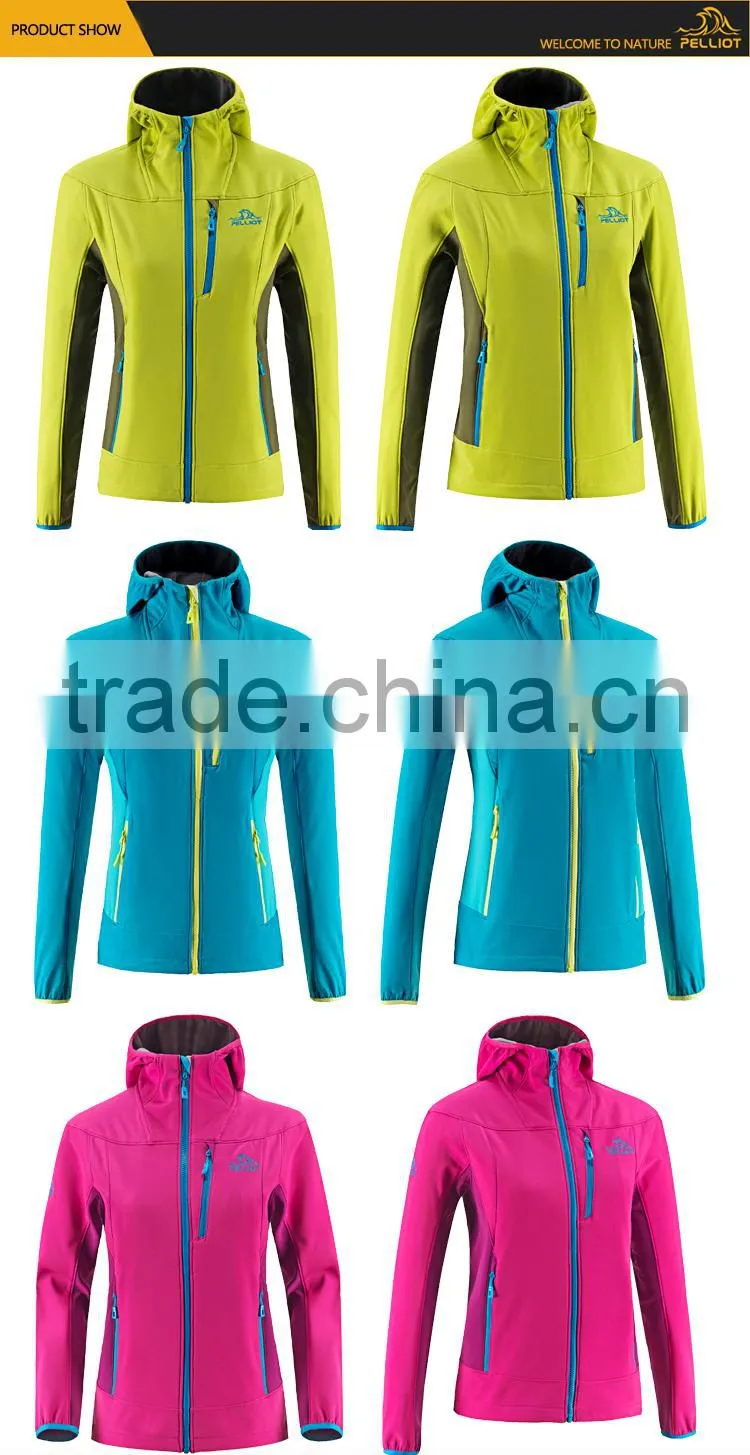 High quality womens waterproof zipper softshell jacket for outdoor
