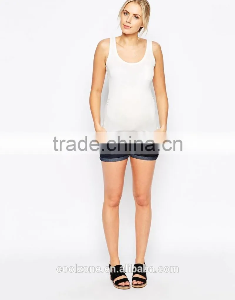 Regular fit scoop neck jersey tank top wholesale maternity clothes