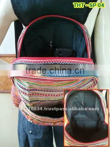 Embroidered HMONG HILL TRIBE Backpack School Bag Travel Bag Unisex Bag