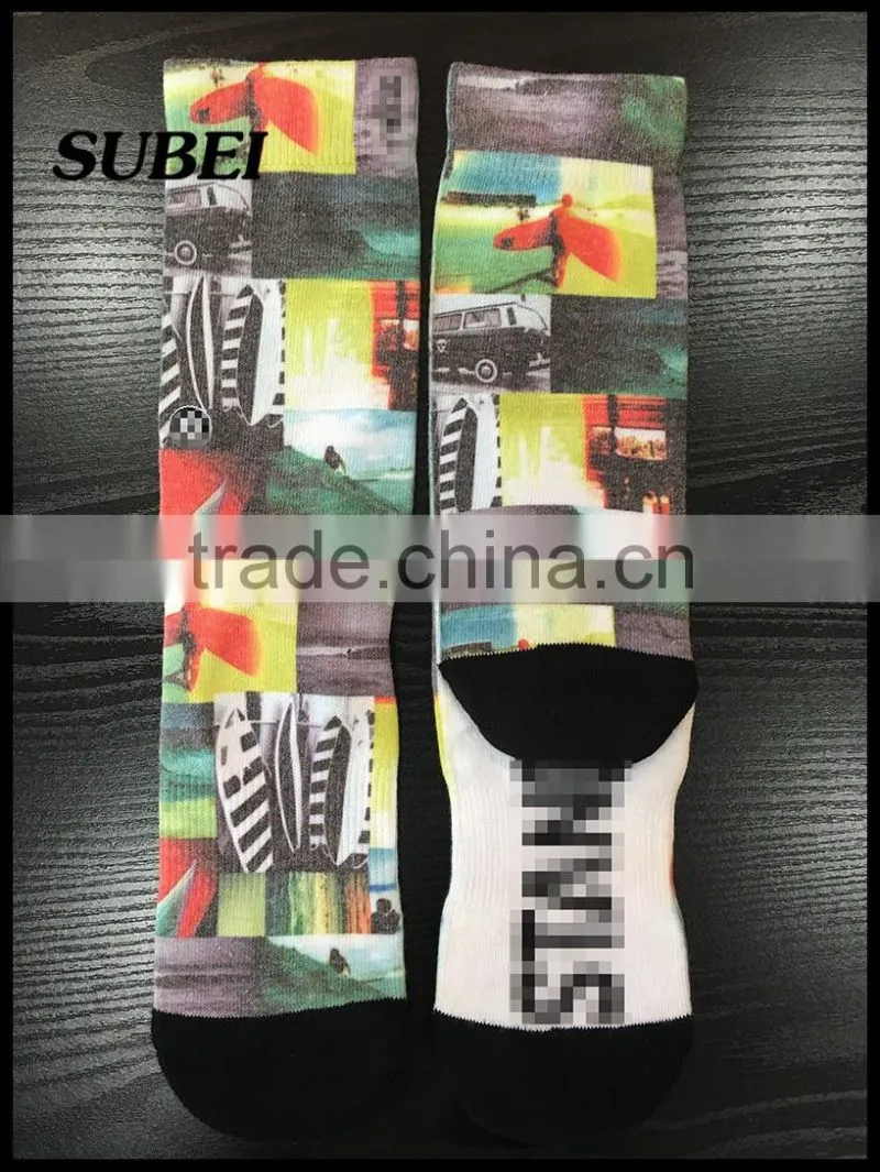 Wholesale Custom Sublimated New Skill 360 Digtal Print Elite Sport Basketball Socks For Men