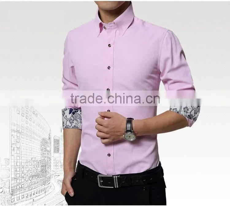 The groom long sleeve shirt in spring and summer youth han edition cultivate one's morality leisure pure color