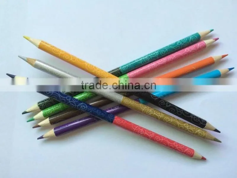 promotional hot selling double heads customized multi leads rainbow color drawing art pencil