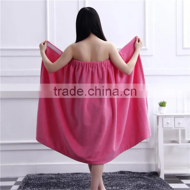 100 per cent cotton bath towel wraps with Nylon fastening ta