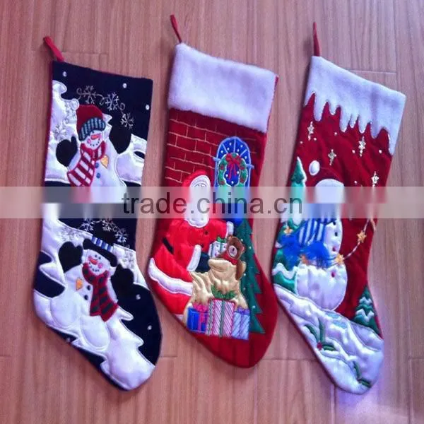 Lovely baby polar fleece christmas socks with logo embroidery
