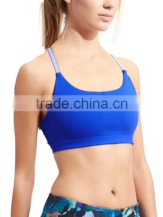 Custom Sexy Yoga Bra 88% Polyester 12% Spandex X Back Yoga Clothing