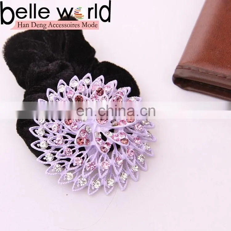 Grace Ladies Flower Crystal Rhinestone Ponytail Holder