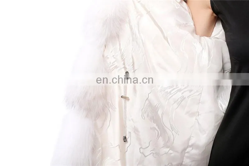 Finland Whole Skin Blue Fox Fur Overcoat Jacket Women Genuine Fur Coat cross fox fur coat