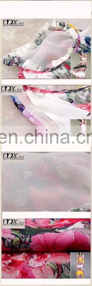Europe style lady prints sleeveless comfortable dress
