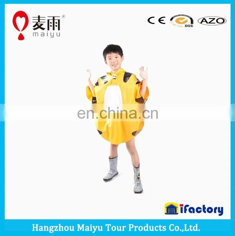 Custom Design Colorful Polyster Children Raincoat