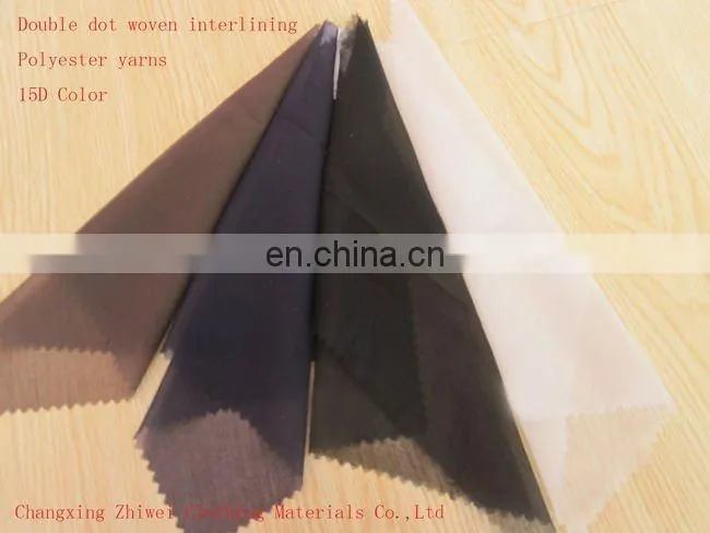 100% Polyester Double Dot Woven Interlining Fabric