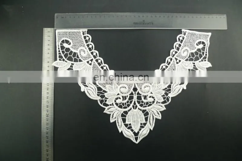 2017 latest custom embroidery neck design lace collar for wedding dresses