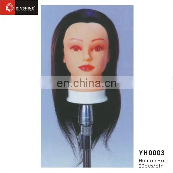 Long Real Human Hair Brown Hairdressing Training Head Mannequin