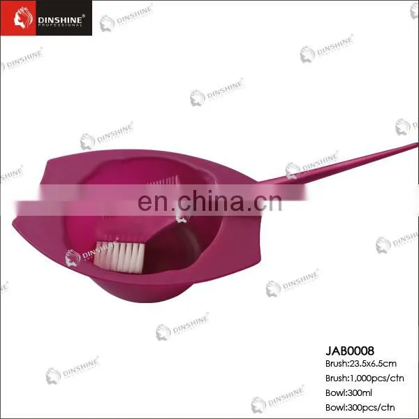 New design fade-proof Salon plastic hair dyeing bowl & brush set