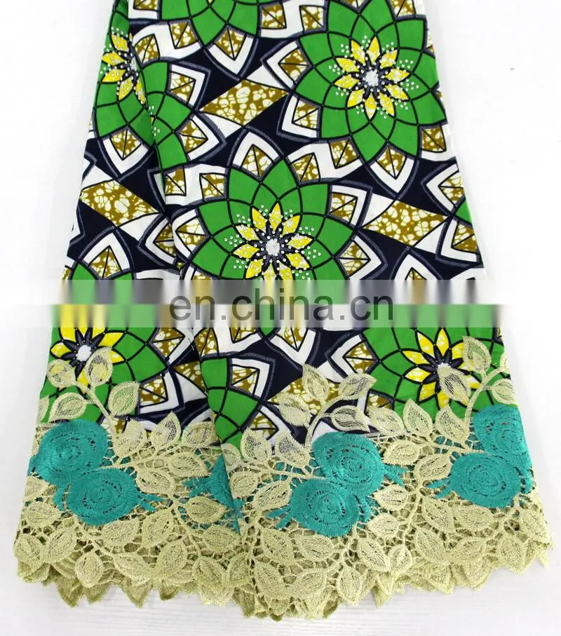 African ankara lace women fashion wax lace with stones New arrival wax designs women fashion dress fabrics material 2017