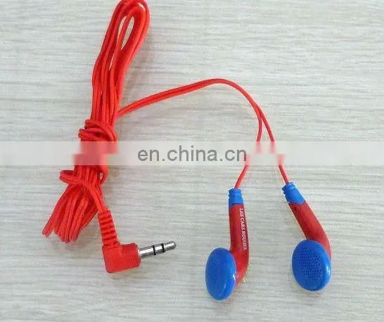 2012 cheap earphone and sterel headphone red packing 3.5mm plug stock sales promtiona