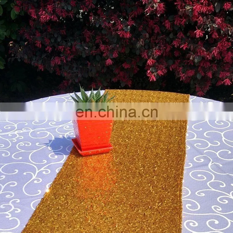 Sequin Glitter Table Runner Cloth For Wedding Home Decor Gold Silver Champagne Color