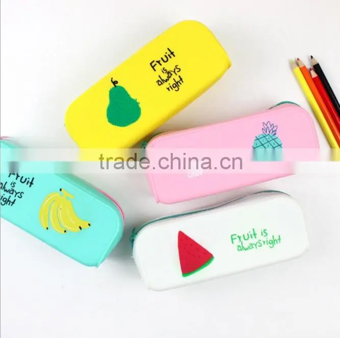 Popular Manufactory Price Silicone Square Zippered Pencil Case For Kids
