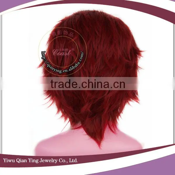 cheap Red Short Fate zero rider Gilgamesh synthetic hair cosplay costume wigs