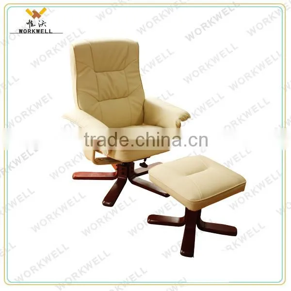 WorkWell white leisure recliner chair with ottoman kw-R45