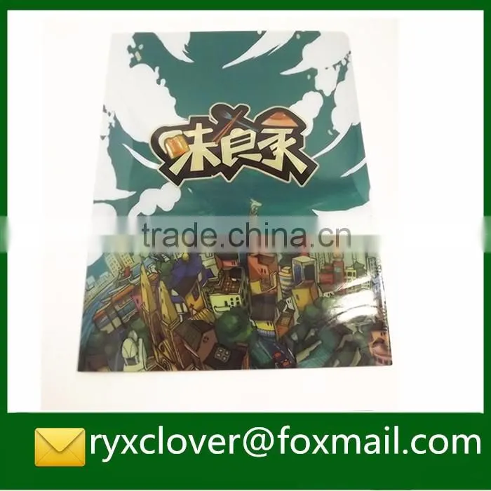 Vivid colorful A4 size PP plastic file folders with inner pocket