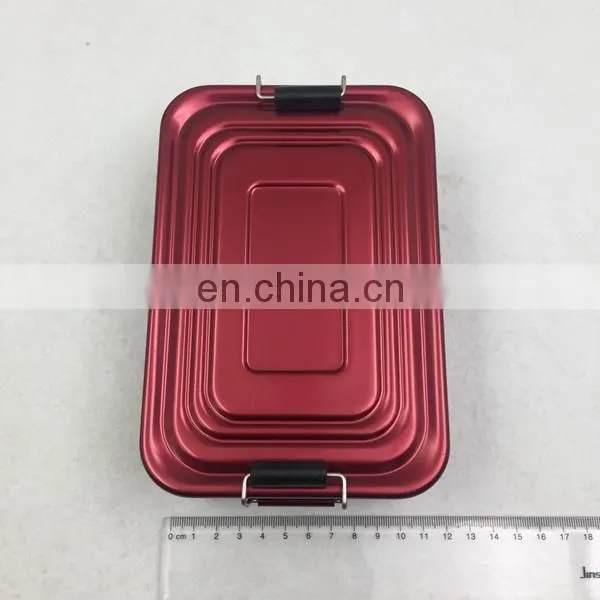 Food Grade Rectangular Metal Aluminium Bento Lunch Box