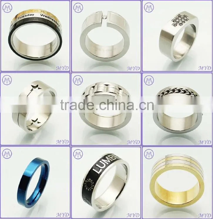 WCA Certificate Factory High quality Stainless Steel Wide Band Finger Ring