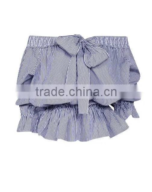 2015 china manufacturer customized ladies the latest design shoulder striped blouse