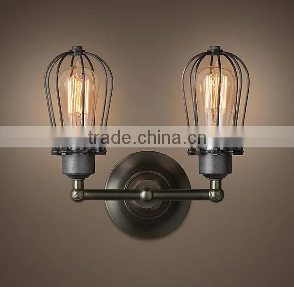 Aged Steel Edison Bulb Wall Light