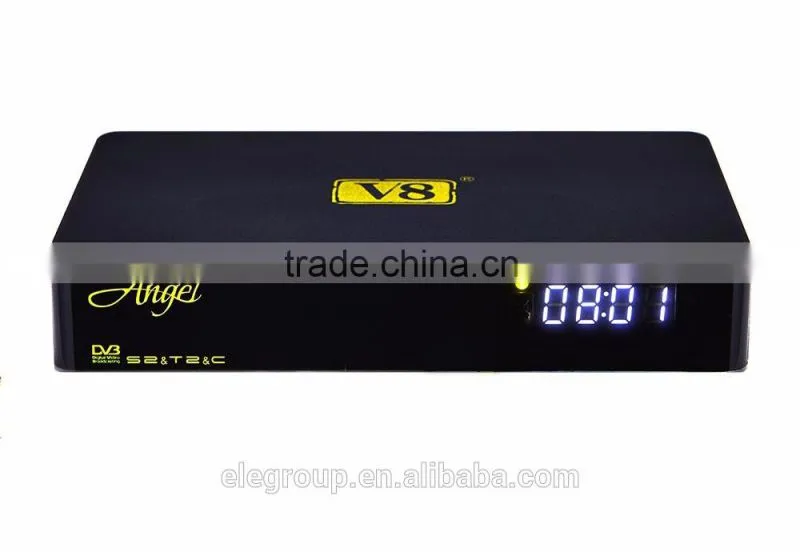New DVB-S2+T2+Cable+IPTV satellite tv receiver openbox v8 angel android4.4 box with kodi