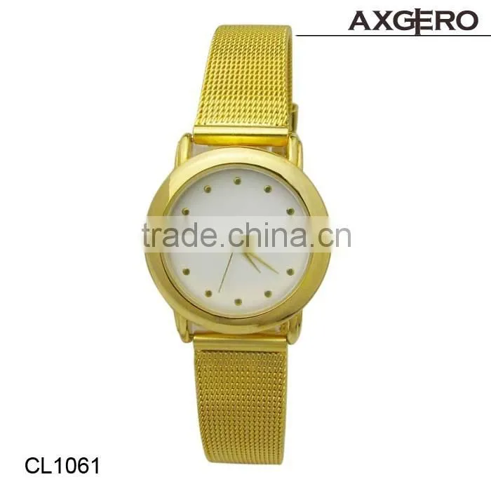 Hot sale leather watch with stainless steel dial, luxury gold watch, wrist watch