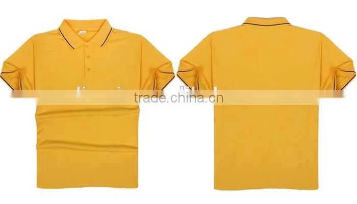 polo shirt custom for mens, yellow color polyester t shirt printing in china