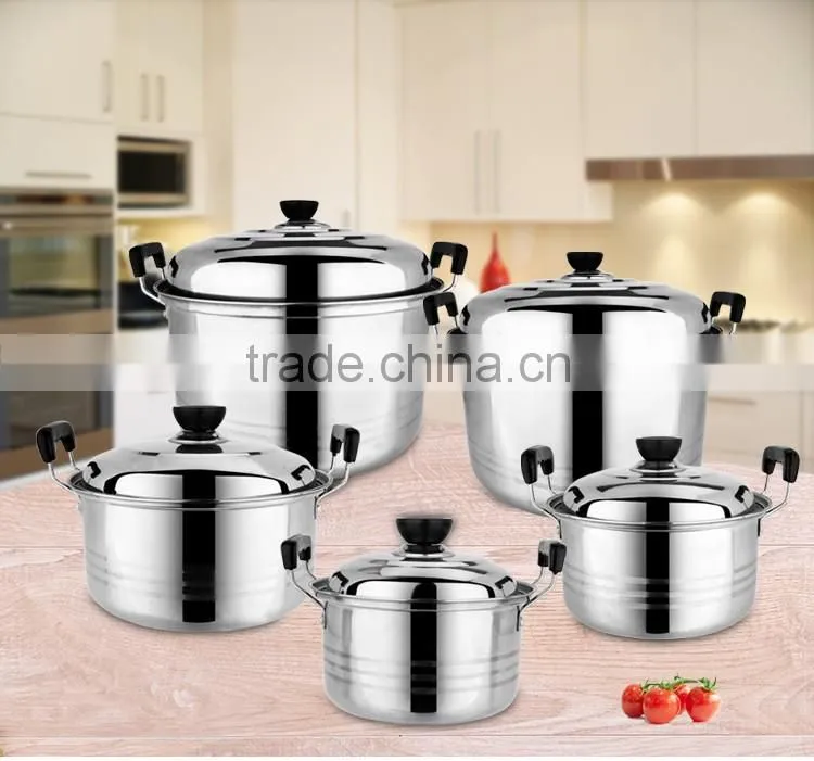 10PCS New Stylish Nice Shape Good Quality Competitive Price Stainless Steel Big Pot Stock Pot Soup Pot