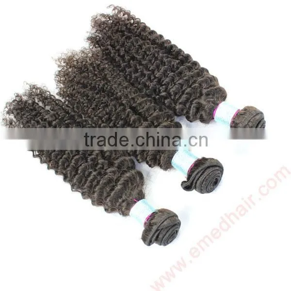 Factory price 5A premium kinky curly virgin peruvian human hair weaving