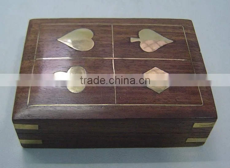 Wooden Box with playing card