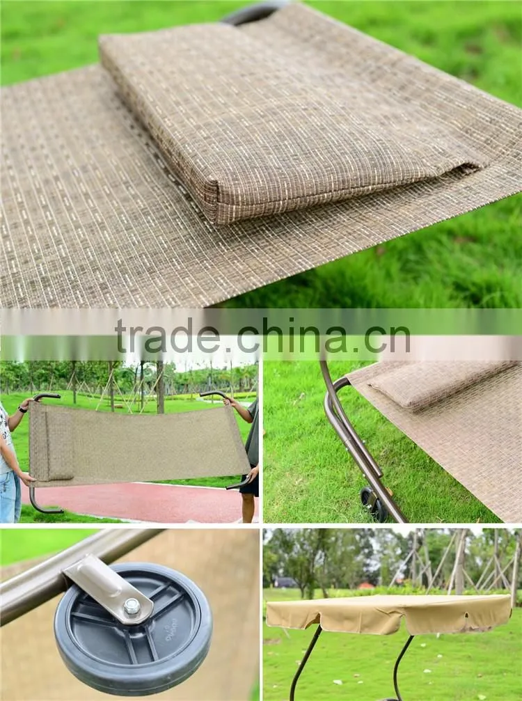 Double Hammock with Steel Stand and Sun Shade Hanging Hammock Chair Garden Swing Hammock