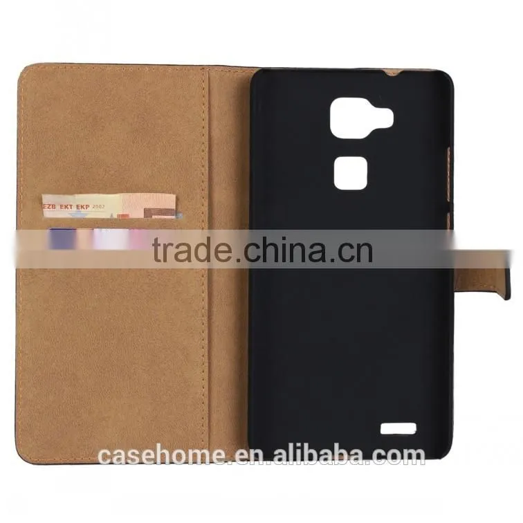 High Level Real Genuine Leather Wallet Case for Huawei Mate 7