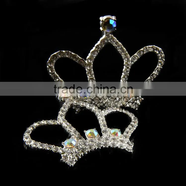 40x48mm Wholesales Price AAA Quality Alloy Crown Crystal Rhinestone Buttons for Wedding Jewelry Garment Accessory